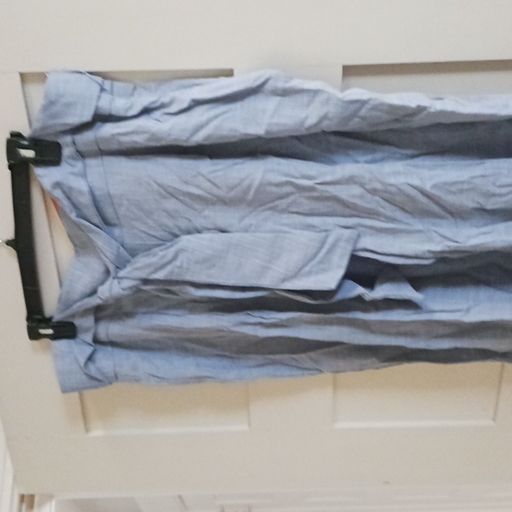 A pair of wide leg khakis